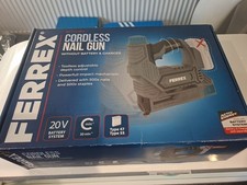 Ferrex Cordless 20v Nail And Staple Gun With Battery 15-25mm Staples 15-32 Nails
