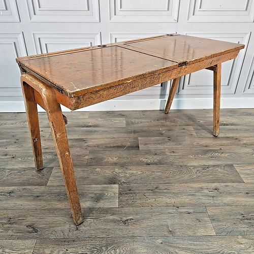 Vintage double school desk - desk,