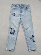 Tu Jeans Women's Size 12 Blue Embroidered  Stretch 28" Slim  High Rise