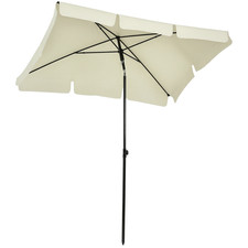 Outsunny Aluminium Sun Umbrella Parasol Patio Rectangular 2M x 1.3M Off-White