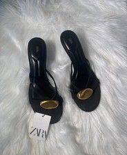 Zara Black Heels With Metal