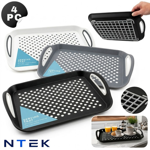 4pcs serving tray plastic - 4pcs,