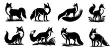 Vinyl Decal / Sticker - FOXES - SILHOUETTES ( Nos. 1 to 8 )
