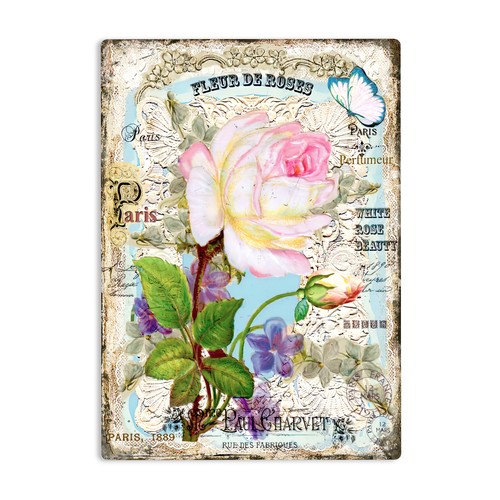 Shabby chic white - white, rose