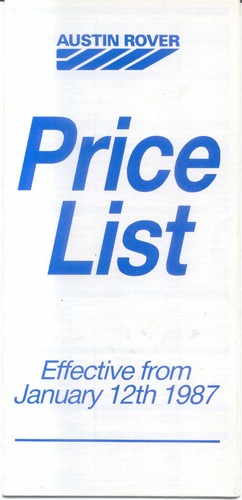 Austin rover price list - rover,