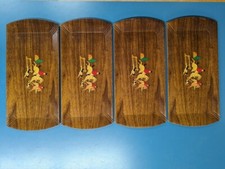 4 Vintage Lunsford’s Bakery Wooden Hunting Scene Tray Ann Arbor, Michigan Hasko