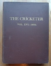 1935 The Cricketer Magazine Bound - v. 16, inc. Spring Annual, South Africa Tour