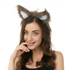 Wolf Ears on Headband Halloween Werewolf Fancy Dress Costume Animal Ears