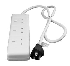 USA Canada Travel Adaptor Adapter 1 Metre Extension Lead with 3 UK Sockets