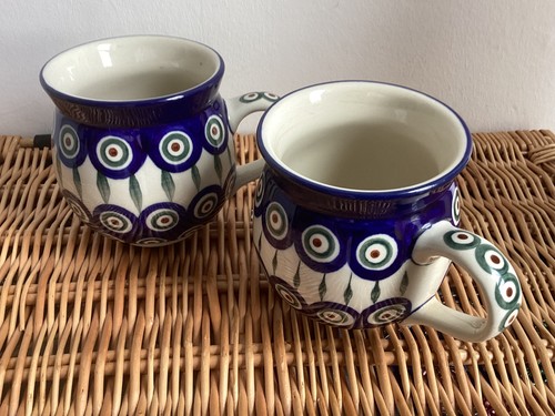 Polish pottery mug large - pottery,