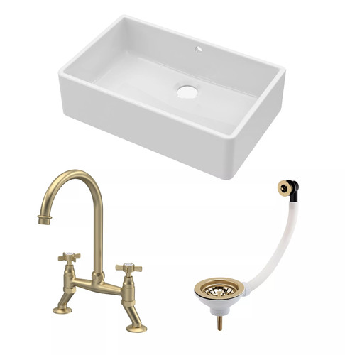 Traditional fireclay kitchen - traditional,