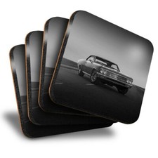Set of 4 Square Coasters - BW