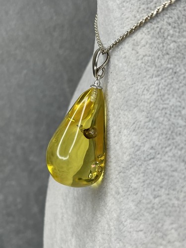 Amber stone pendant - pendant, with