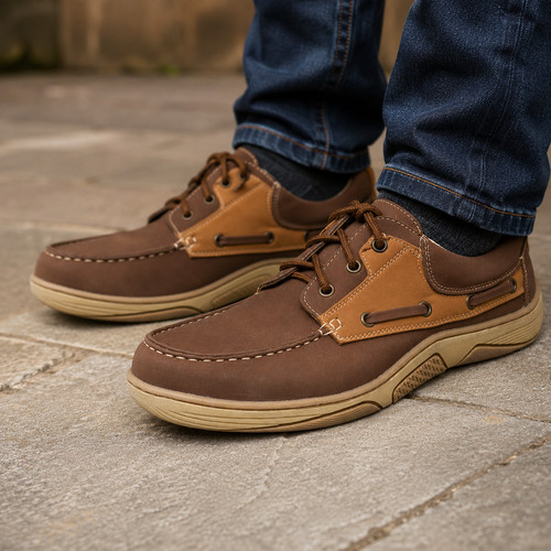 Mens leather lace moccasin - mens,