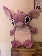 Disney Lilo & Stitch Primark Home Pink Angel Hot Water Bottle + Cover Plush 15"