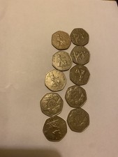 20x Old Large 50p Coins Ideal For Old Fruit Machines