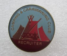 Vintage Camping and Caravan Club Recruiter Pin Badge  c1980s