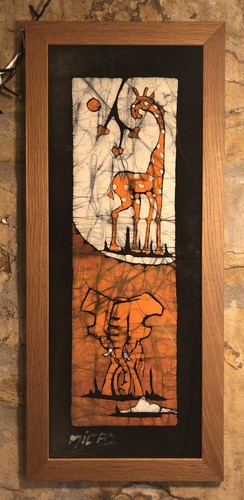 Framed african hand dyed - framed, batik