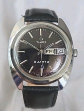 Stunning 1977 Mens Vintage TIMEX Q FALCON EYE Quartz Electro Balance Wristwatch
