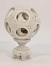 A vintage Chinese jade puzzle ball 4-5 layers.
