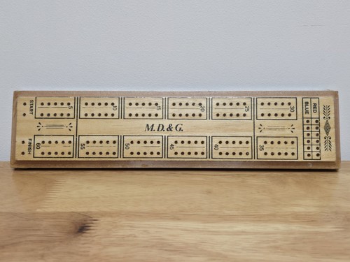 Vintage wooden cribbage score - vintage,