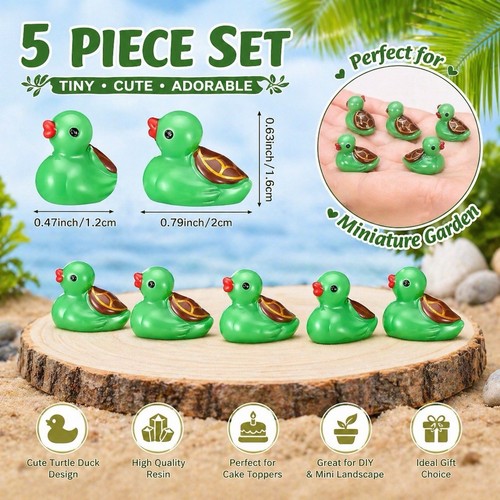 5pc mini shark ducks - ducks, resin