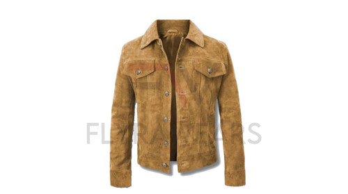 Men genuine brown - men's, suede