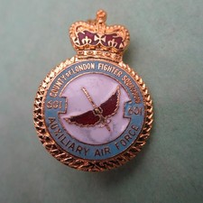 No 601 Squadron Auxiliary Air Force Enamel British RAF/Lapel Badge/Brooch