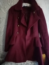 Miss Selfridge burgundy coat