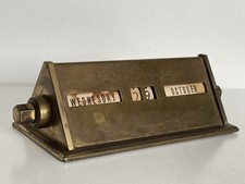 Vtg Brass Perpetual Desk Calendar-Booth Shipping Line-1000 Miles Up The Amazon..