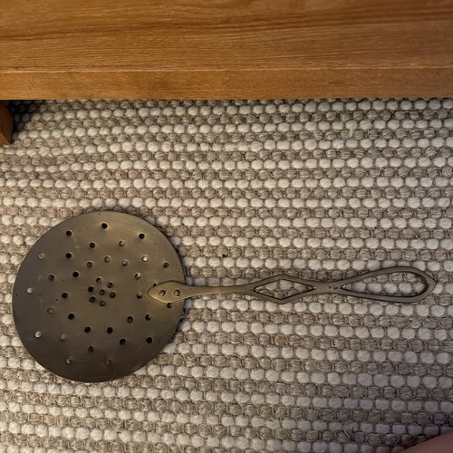 Vintage brass cream skimmer - brass,