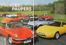 Original CSC magazine article ALFA ROMEO SPIDER v FIAT BARCHETTA, MX5, TVR & MGB