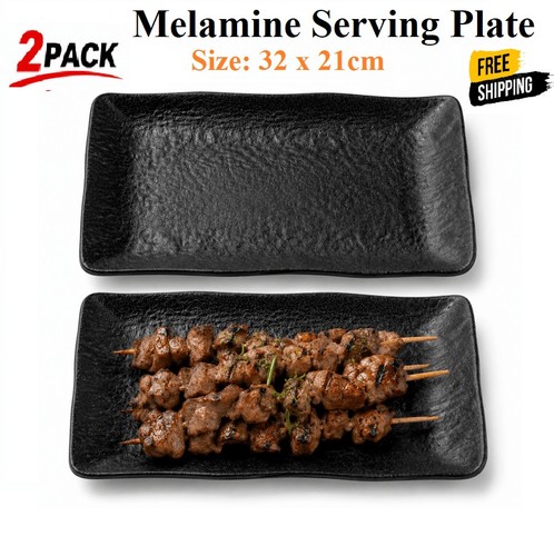 Pack black melamine serving - 2,