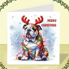 English Bulldog Dog Christmas Card