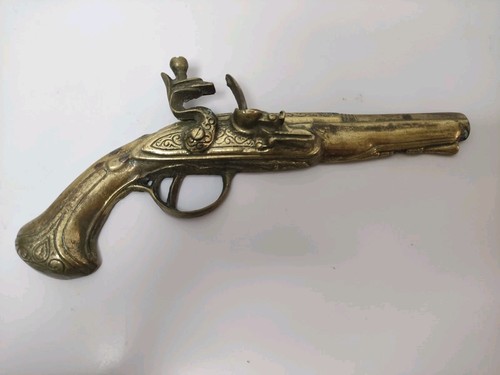 Vintage brass 10in flintlock - vintage,