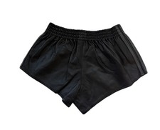 Black Leather Athletic Shorts