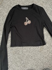 Black Long Sleeve Crop Top