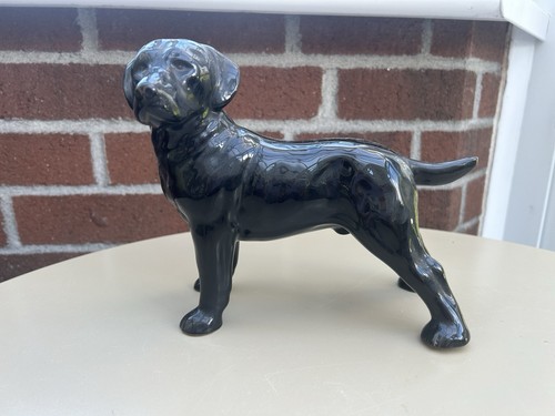 Black labrador figurine china - black,