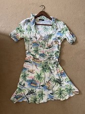 Zara Tropical Beach Cover Up Mini Wrap Dress New M