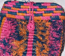 Bag Zara square raffia orange