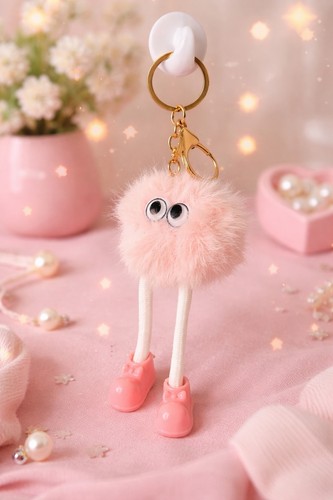 Cute pink plush pom - cute,