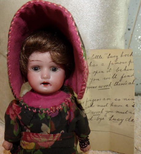 Antique doll hanging bag - as,
