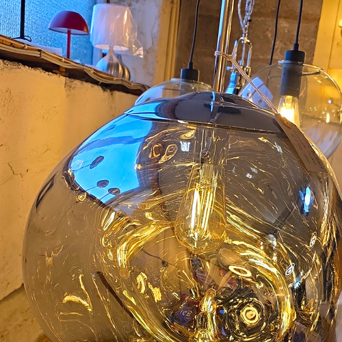 Clear glass globe pendant - globe,