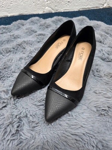 Black faux suede pointed - suede,