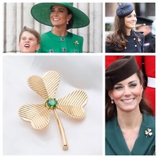 The Irish Guards Brooch Regimental Gold Shamrock Reproduction