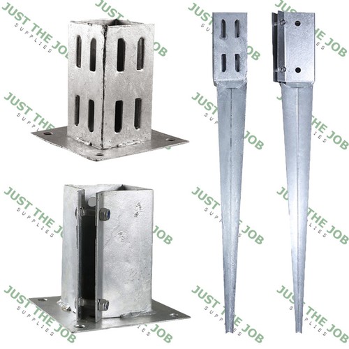 Galvanised fence post spikes - post, &
