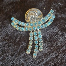 Blue Rhinestone Angel Pin