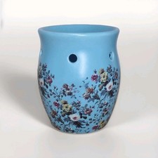 Yankee Candle Wax Melt Burner Blue. Ceramic Floral NEW.