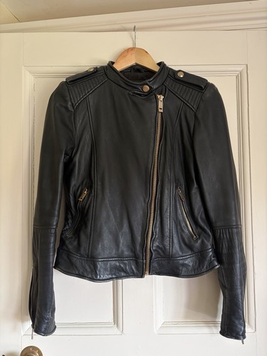 Zara leather zip jacket - leather,