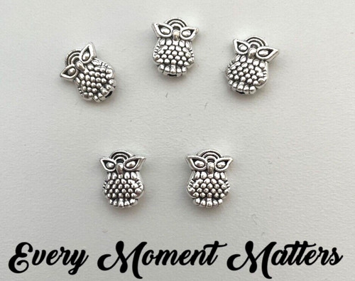 Tibetan silver owl spacer - x,